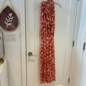 Agua de Coco Shell Print Backless Halter Dress small